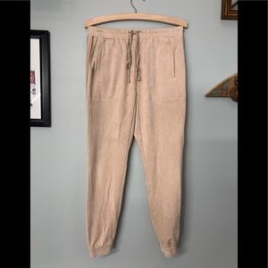 Pocketed faux suede joggers!